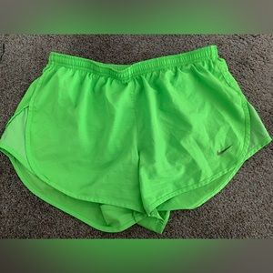 neon green nike running shorts (M)